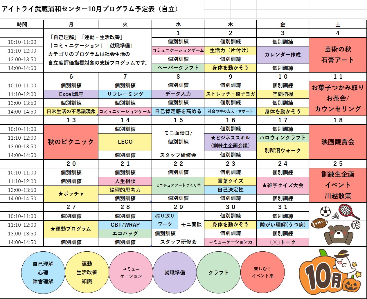 自立訓練10月